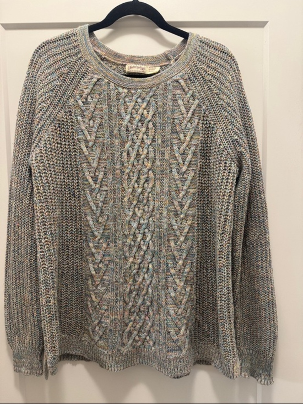 Faded Glory Multicolor Lightweight Crewneck Sweater. XL 16-18 Like New!
